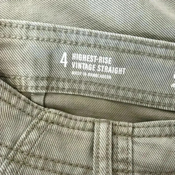 A.N.A. Cargo Pants Size 4 NWT High Rise Vintage Straight Leg Tencel Cotton Green - Picture 8 of 10